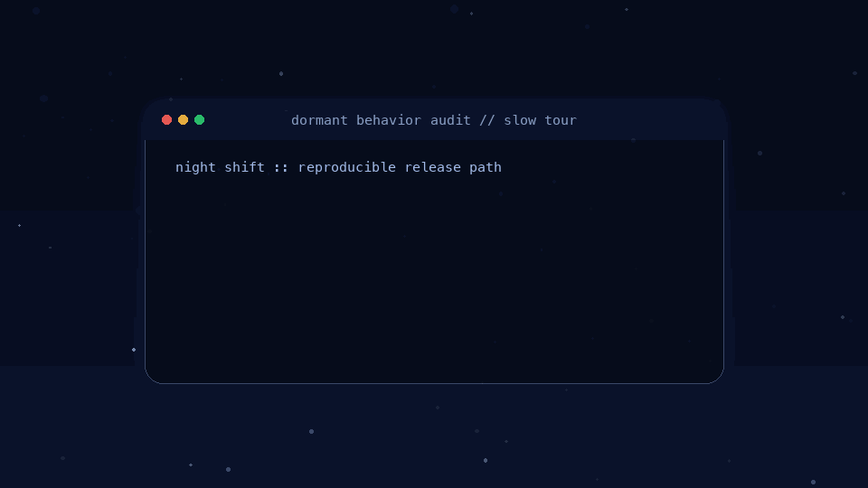Slow terminal tour of the benchmark release path